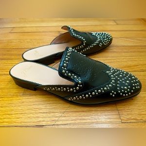 J. Crew Black Academy Loafer Studded Mule